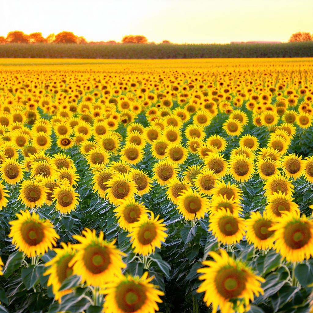 Sunflower Field Sunset